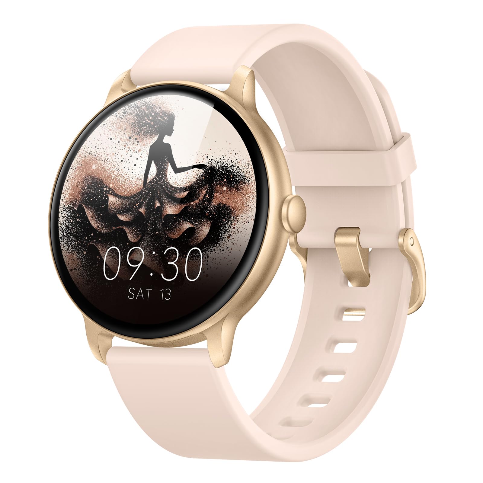 AcclaFit Smart Watch, 1.43’’ AMOLED Smart Watches for Men Women (Answer/Make Call), Fitness Tracker with Heart Rate/Sleep Monitor, IP68 Waterproof Activity Tracker, Pedometer for Android iOS/Pink