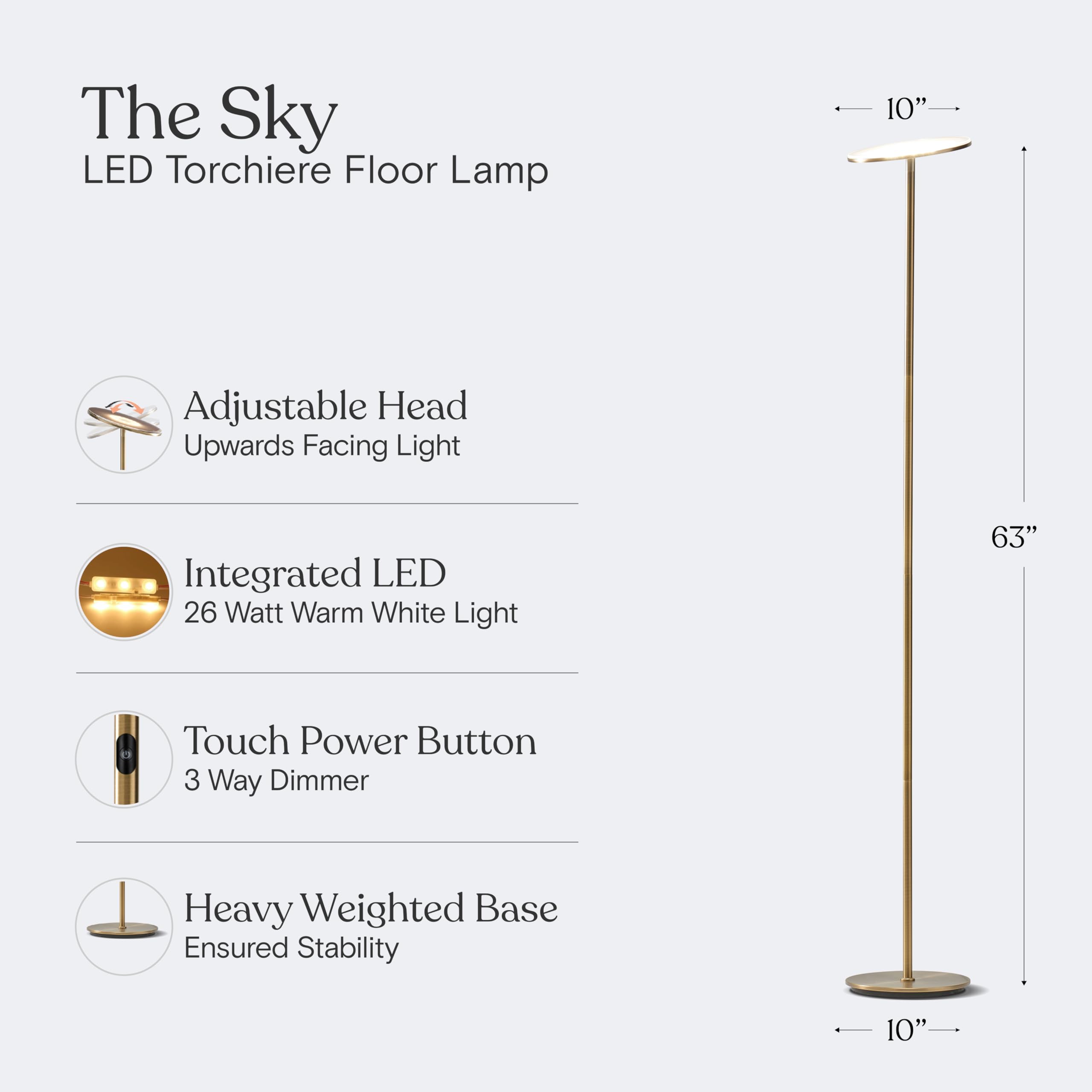 Amazon.co.jp: Brightech Sky LEDフロアランプ、Torchiere 超高輝度