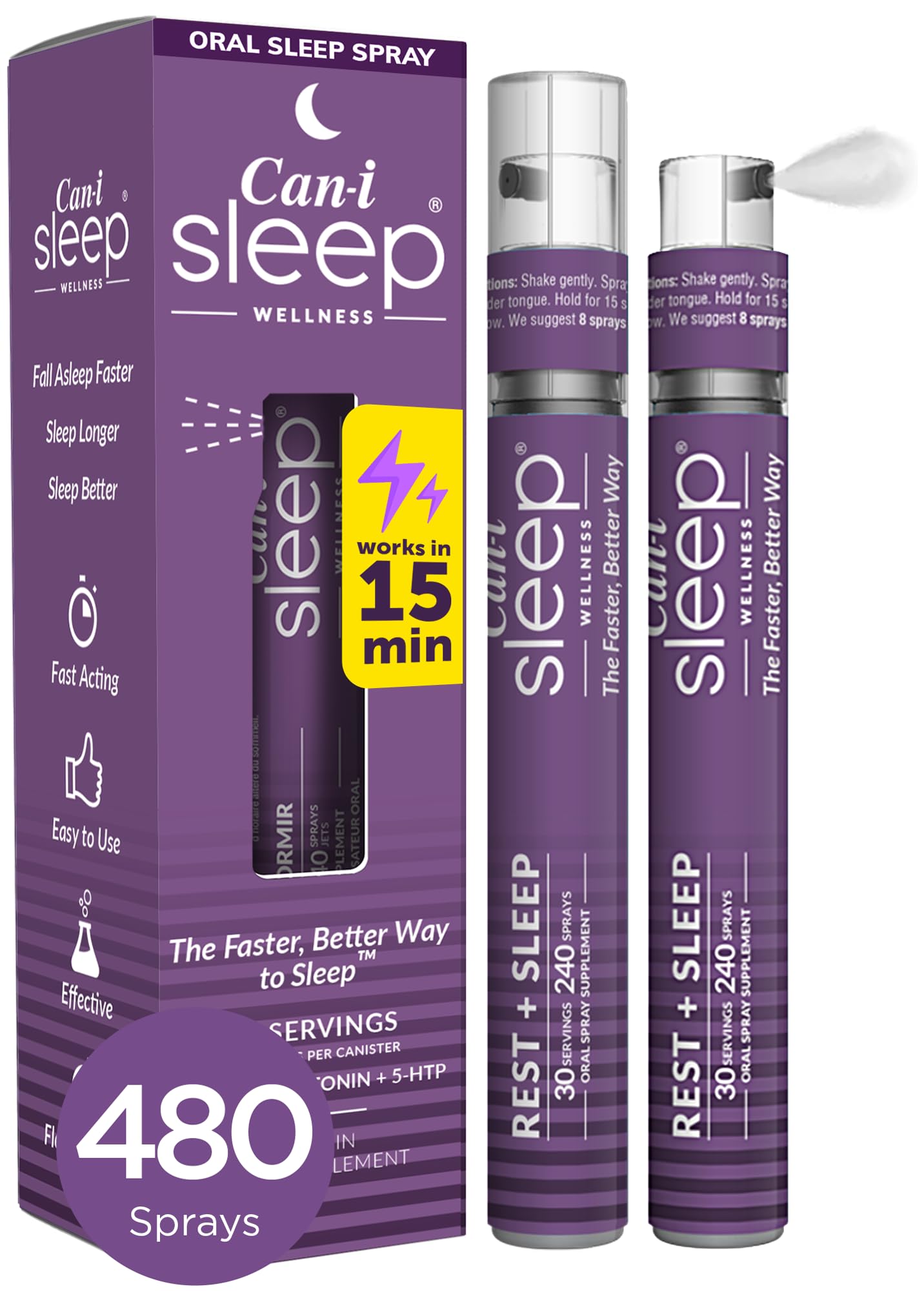 Get Back to Sleep Fast for Women in Menopause and Perimenopause Stages, Looking for Effective Sleep. Can-i Sleep Supplement Spray - 60 Servings