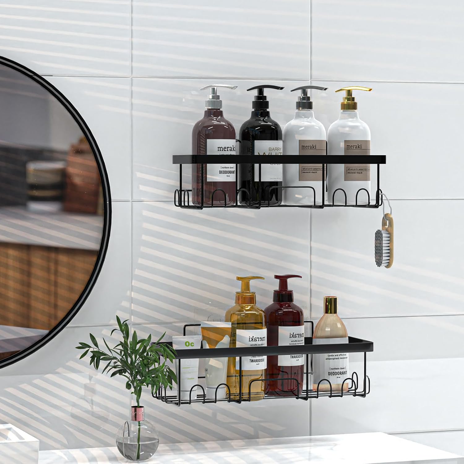 Amazon.com: UenCirbsk Adhesive Shower Caddy,Extra Large Bathroom ...