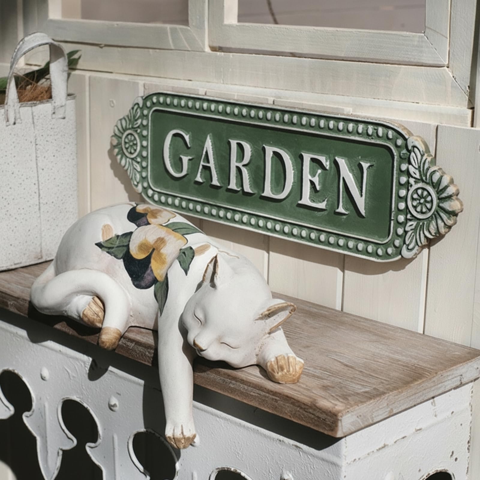 Cartello con Scritta Garden Resistente Insegna Rustica da Appendere Durevole Cartello in Legno per nti Del Giardinaggio, Appassionati di Home Decor