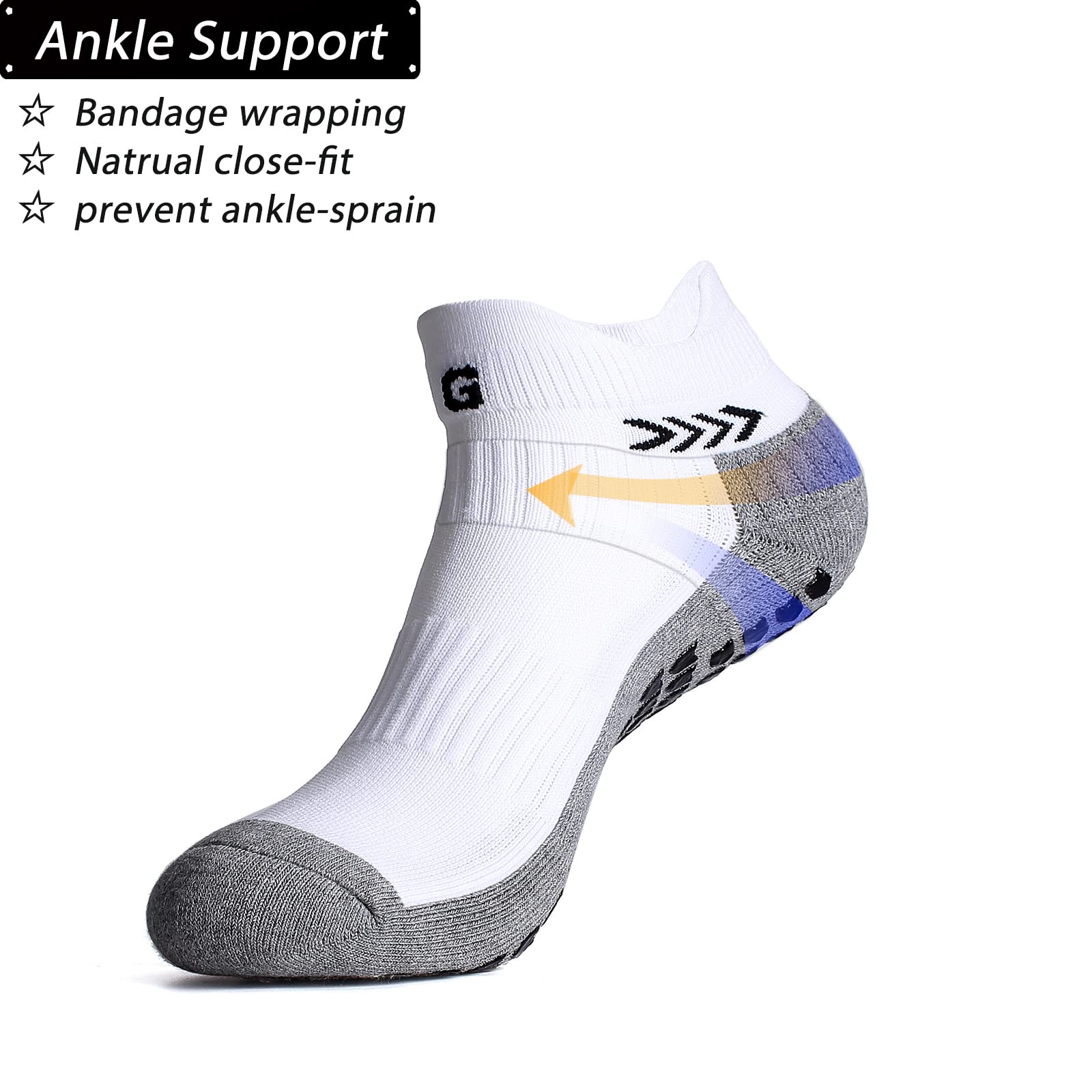 Calzino sportivo antiscivolo per uomo donna, calzino sportivo da calcio antiscivolo con impugnatura, Calza pantofola antiscivolo