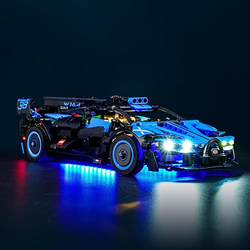 Miniatura 5 de VONADO Kit de luz LED compatible con Lego Bugatti Bolide Agile Blue, iluminación de bricolaje para Lego 42162 Juego de construcción - Luces Bugatti