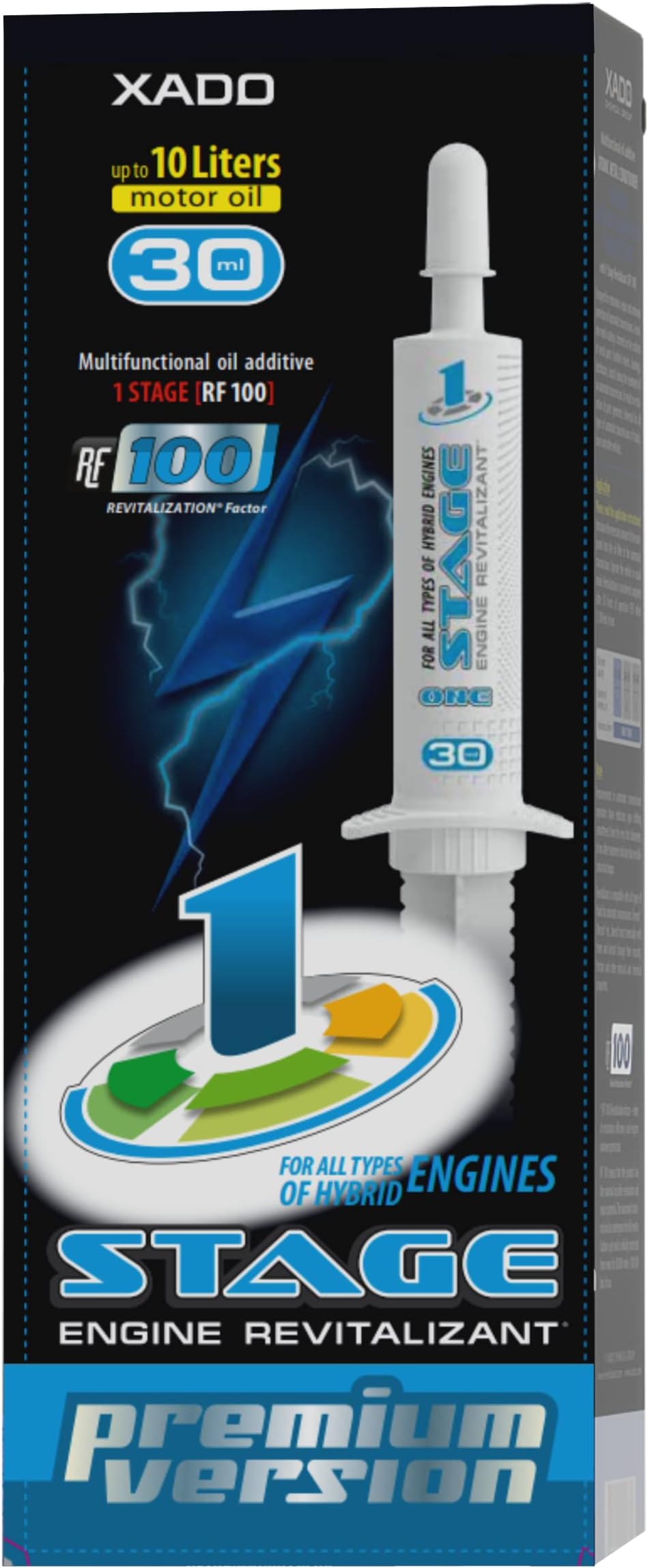 Stage 1 Engine Oil Additive for Hybrid Engines with Revitalizant - Oil Additive for Oil Loss Stop and Engine Protection - Anti-Wear Engine Treatment Oil Additive - Syringe 30 ml