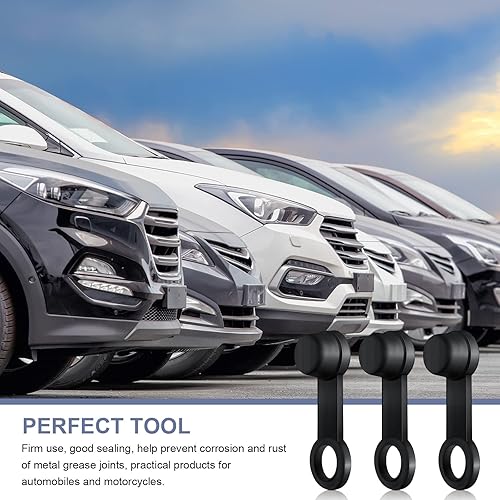 Miniatura 5 de Frienda Paquete de 24 tapas de purga de frenos de goma, ajuste de grasa, cubierta de polvo de freno negra para automóvil, cubiertas Zerk, tapas de