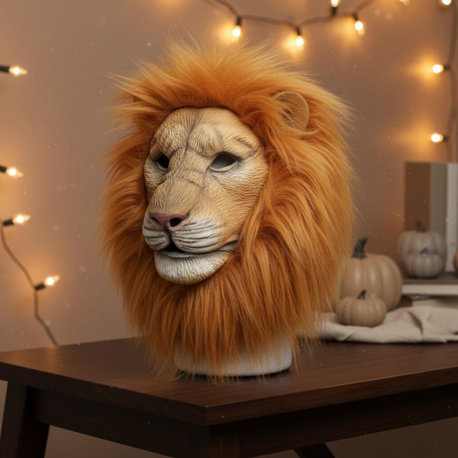 Maschera Integrale da Realistico, Maschera da Leone Realistica per Cosplayer, Carnevale
