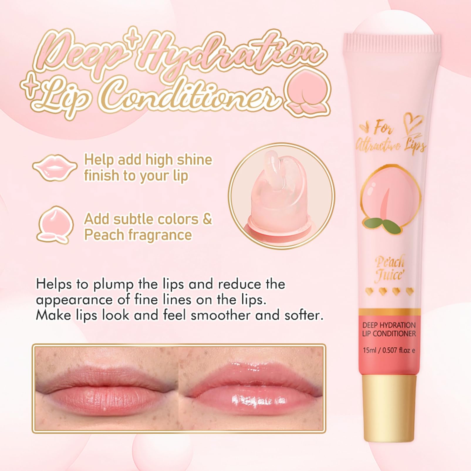 Lip Care Duo Set, Lip Conditioner & Lip Oil Set, Hydrating and Nourishing Treatment, Lip Gloss Balm For Dry and Chapped Lips - Image 4