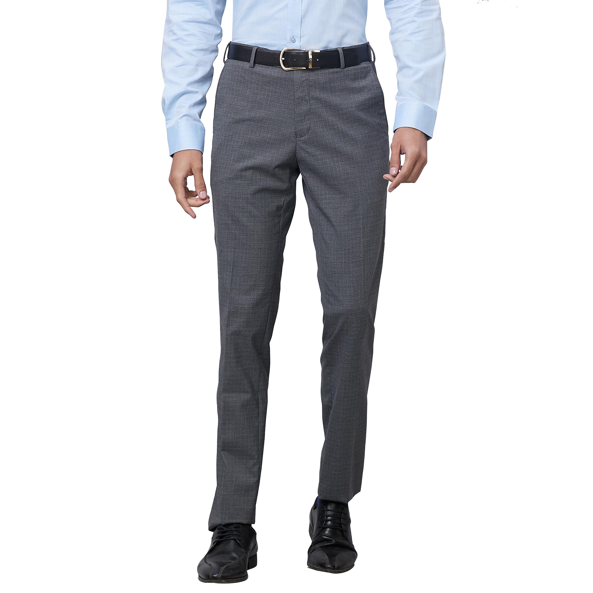 raymond Men Slim Fit Structure Pattern Poly Viscose Blend Pleatless Formal Trouser-picture-18