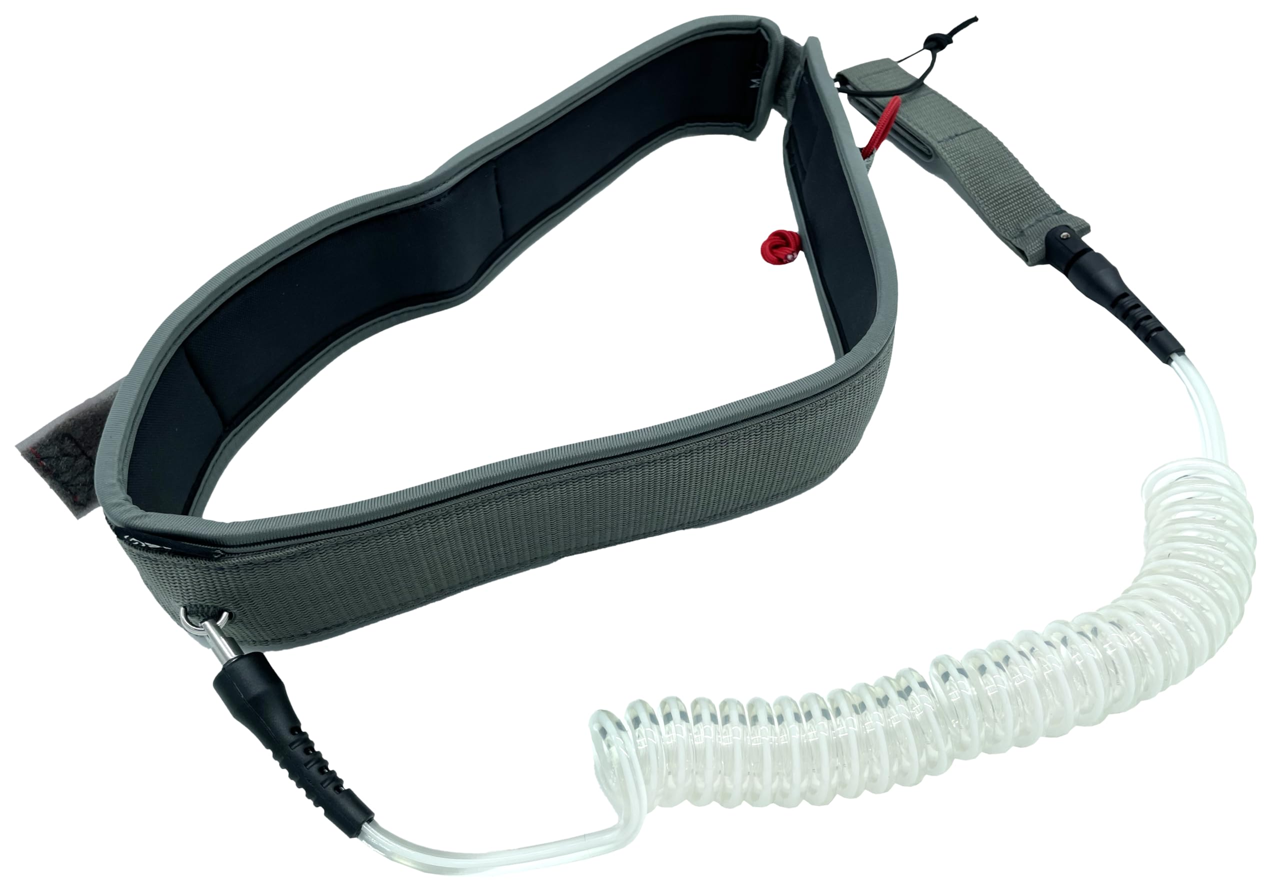 SIDEON Wing Waist Leash, Ceinture de Wing Foil avec Cordon Spiralé, Gris et Transparent