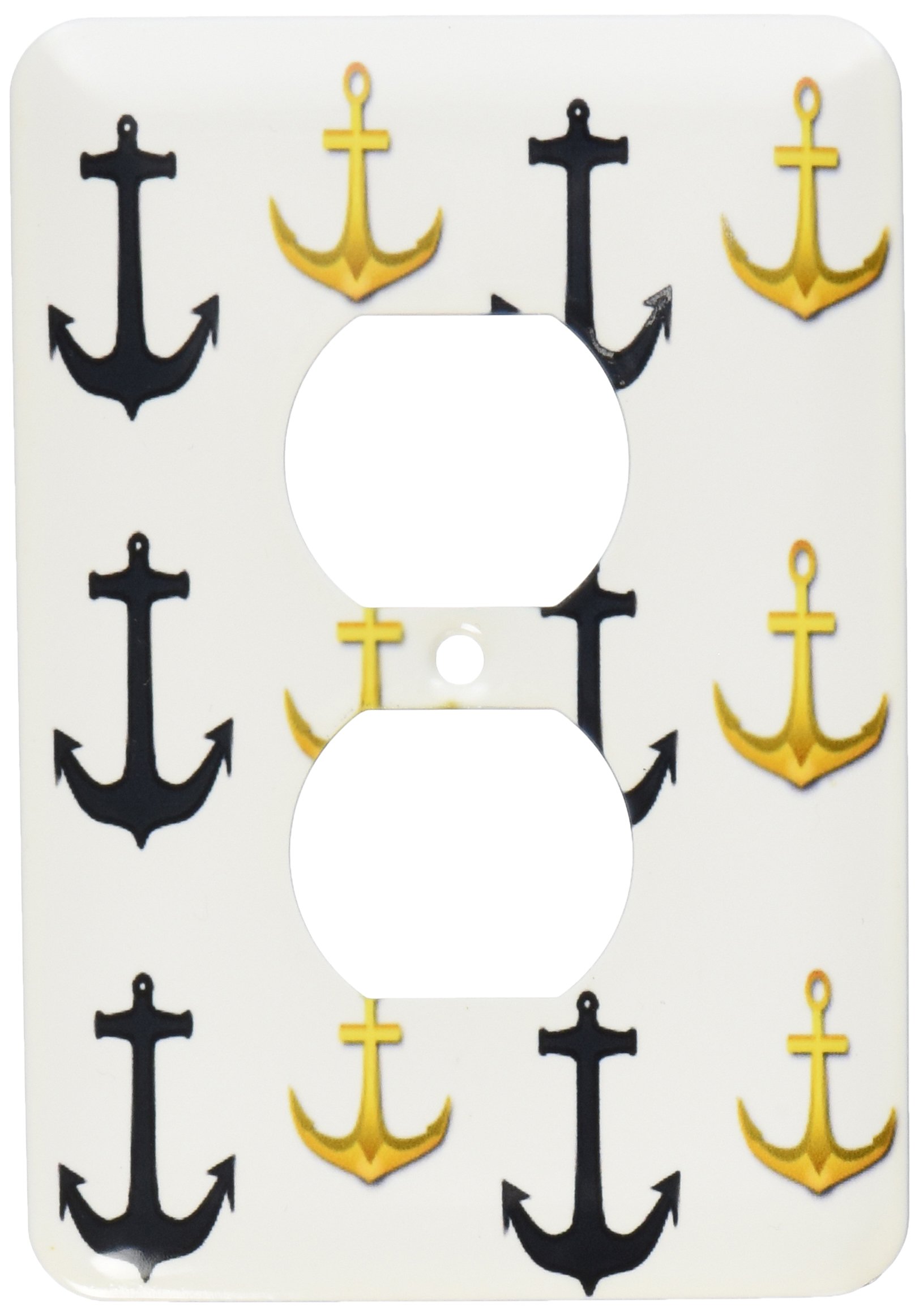 Ancres traditionnelles plaque de double prise de courant or et noir