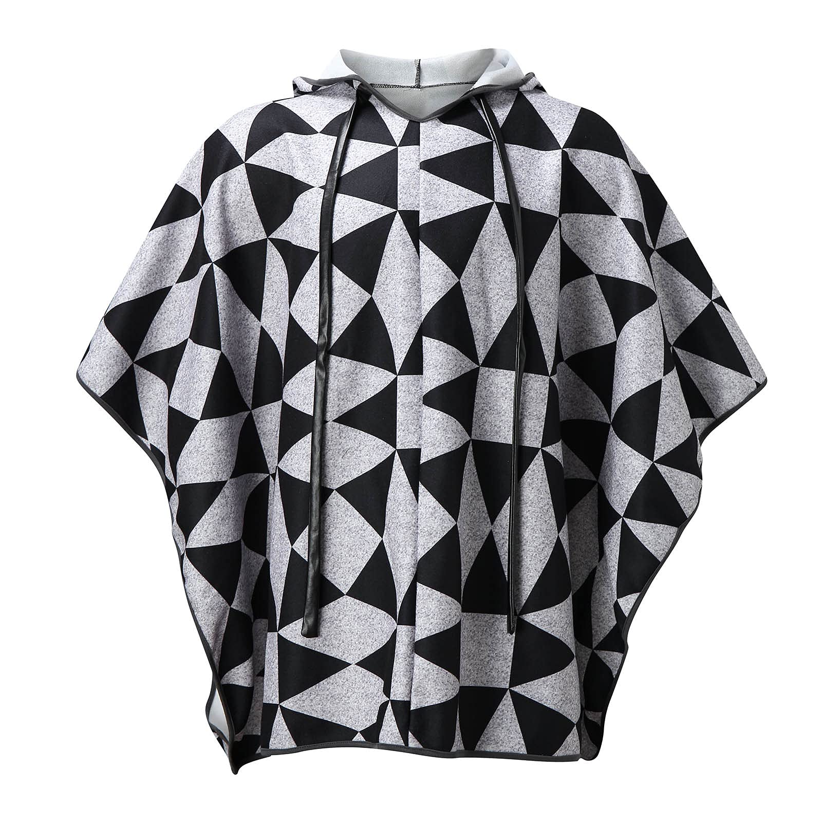 Poncho en laine pour homme - Veste d'hiver cowboy hippie décontractée avec capuche - Coupe ajustée - Avec poches - Polaire chaude - Sweat à capuche d'hiver - Poncho en laine confortable