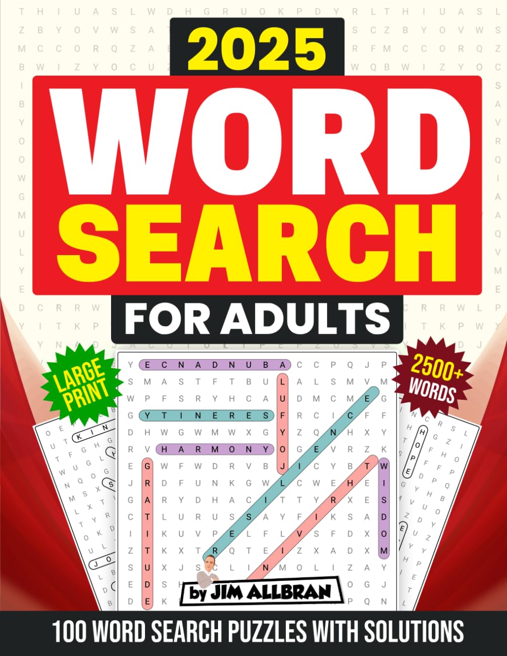 2025 Word Search for Adults: 100 Fun and Challenging Word Search Puzzles with Solutions