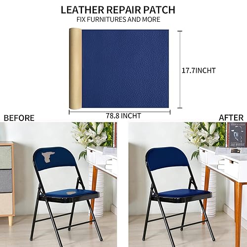 Miniatura 3 de Cinta de reparación de cuero de gran tamaño, reparación adhesiva para cuero, 17.7 x 78.8 pulgadas, para sofás, asientos de automóvil, muebles,