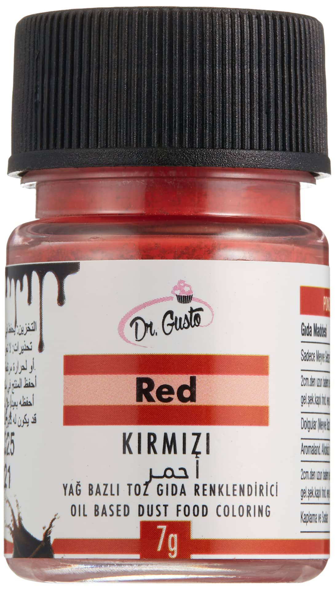 Dr.Gusto Yağ Bazlı Toz Gıda Boyası Kırmızı 7 Gr