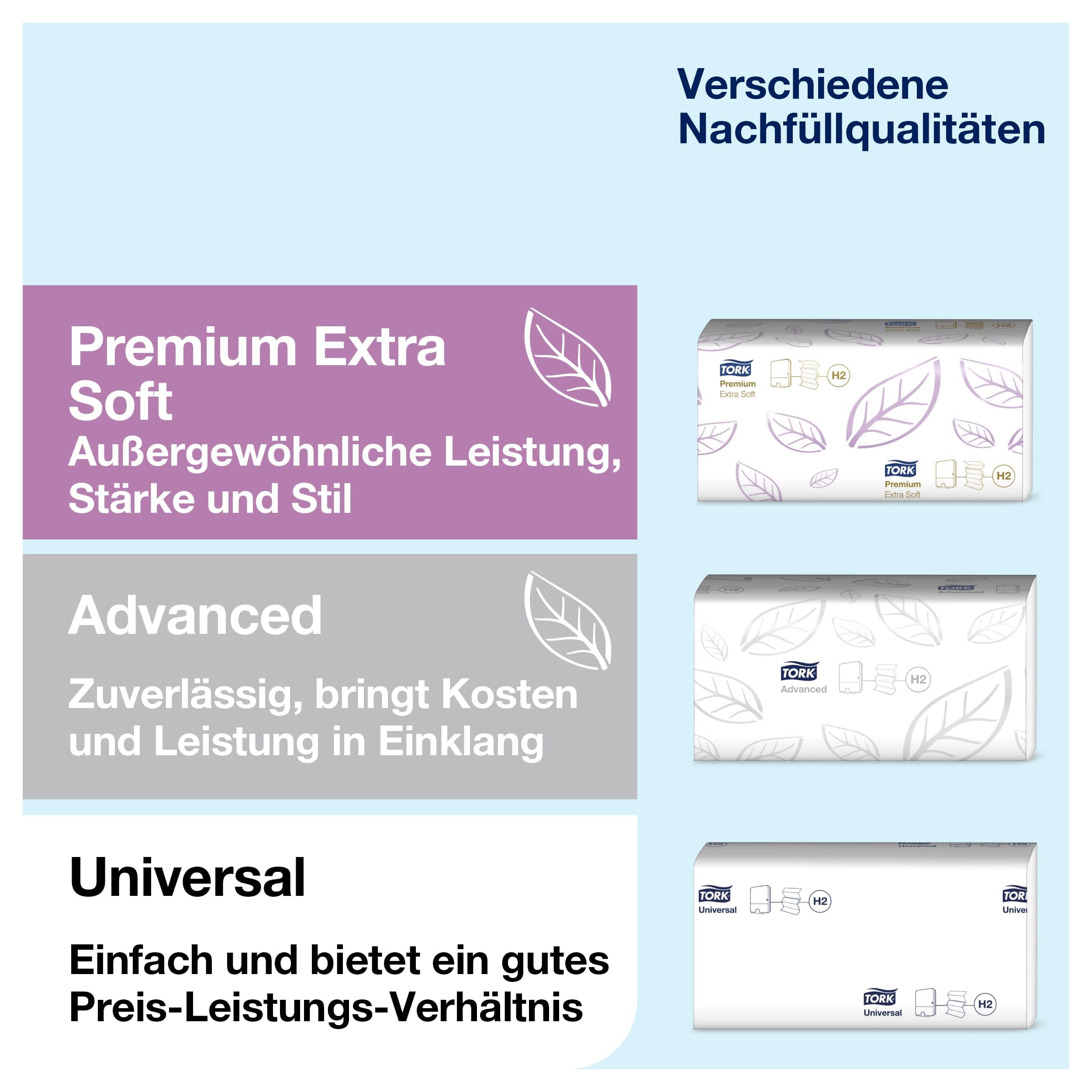 Tork 553008 Spender für H3 Zickzack und Lagenfalz Handtücher im Elevation Design / Papiertuchspender für hygienische Einzeltuchentnahme in Schwarz