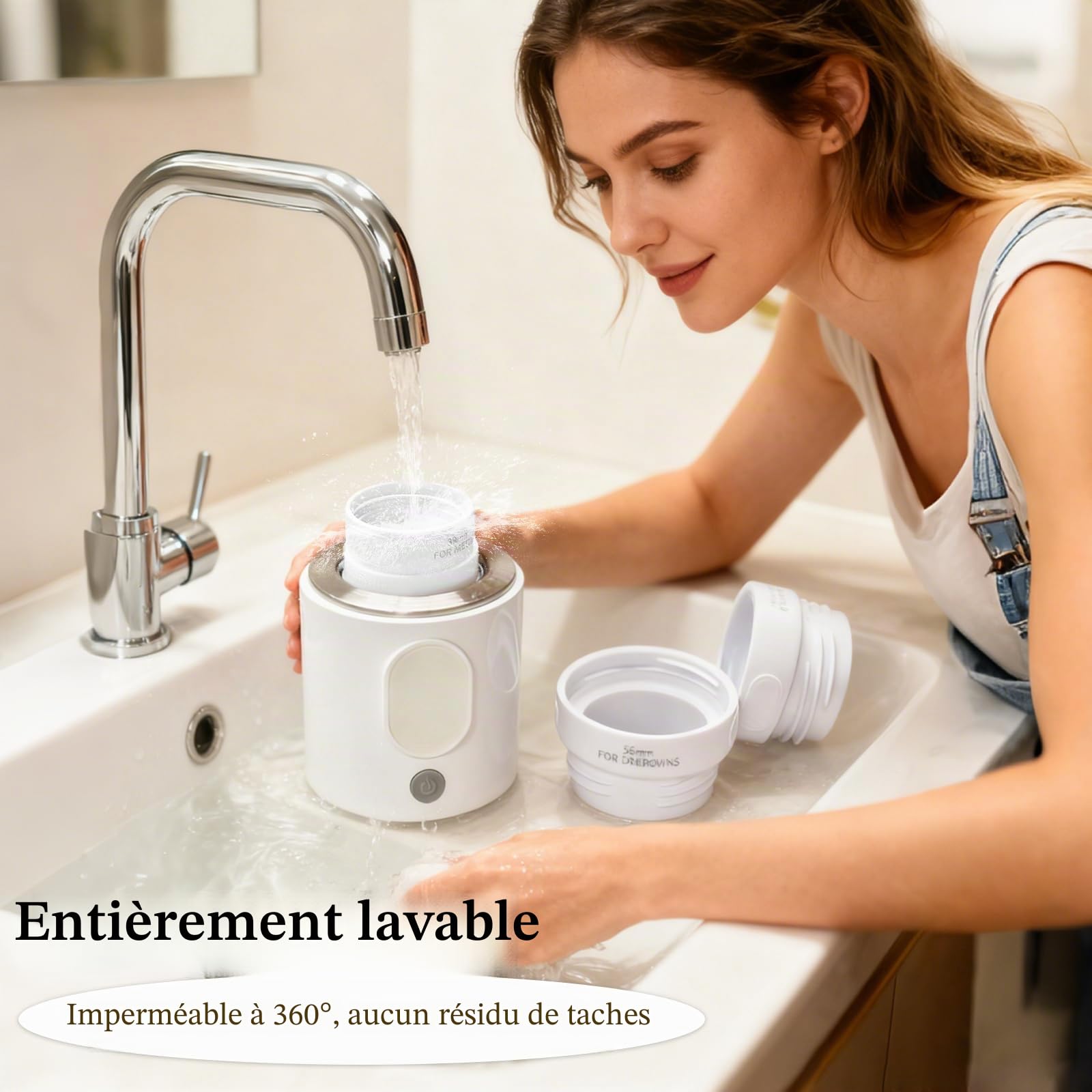 Chauffe Biberon Nomade, Chauffe Biberon Portable pour Bébé, 4 Niveaux de Puissance, 2 Modes, Protection Contre la Chauffe à Sec, Lavable pour Voiture et Voyage