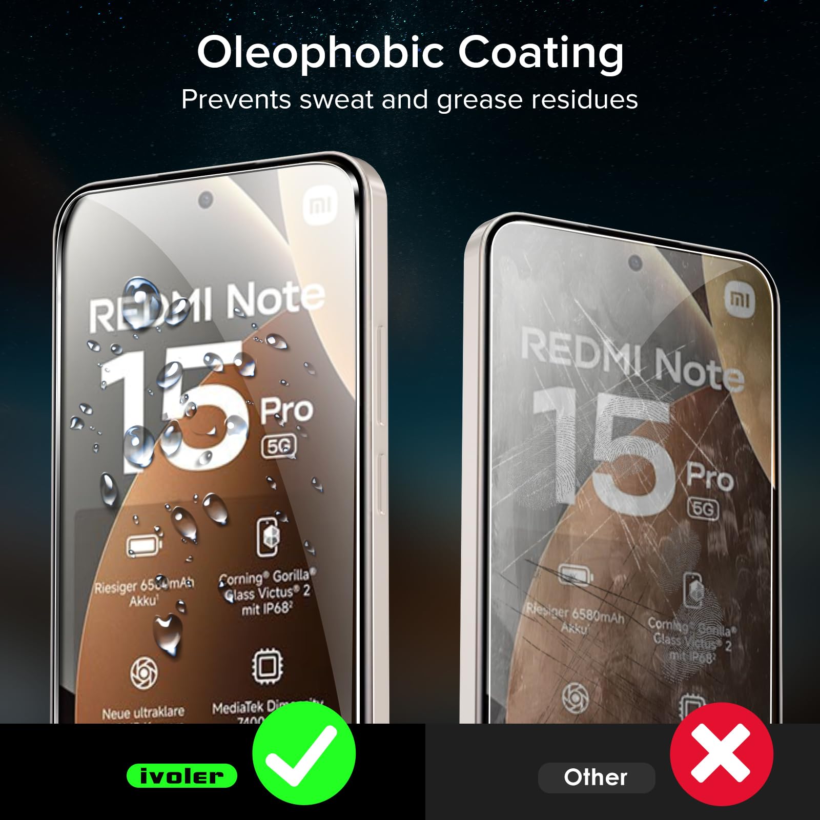 3 Vetri Temperati 9H Per Xiaomi Redmi Note 15 Pro 5G – HD E Anti-Impronta - 2