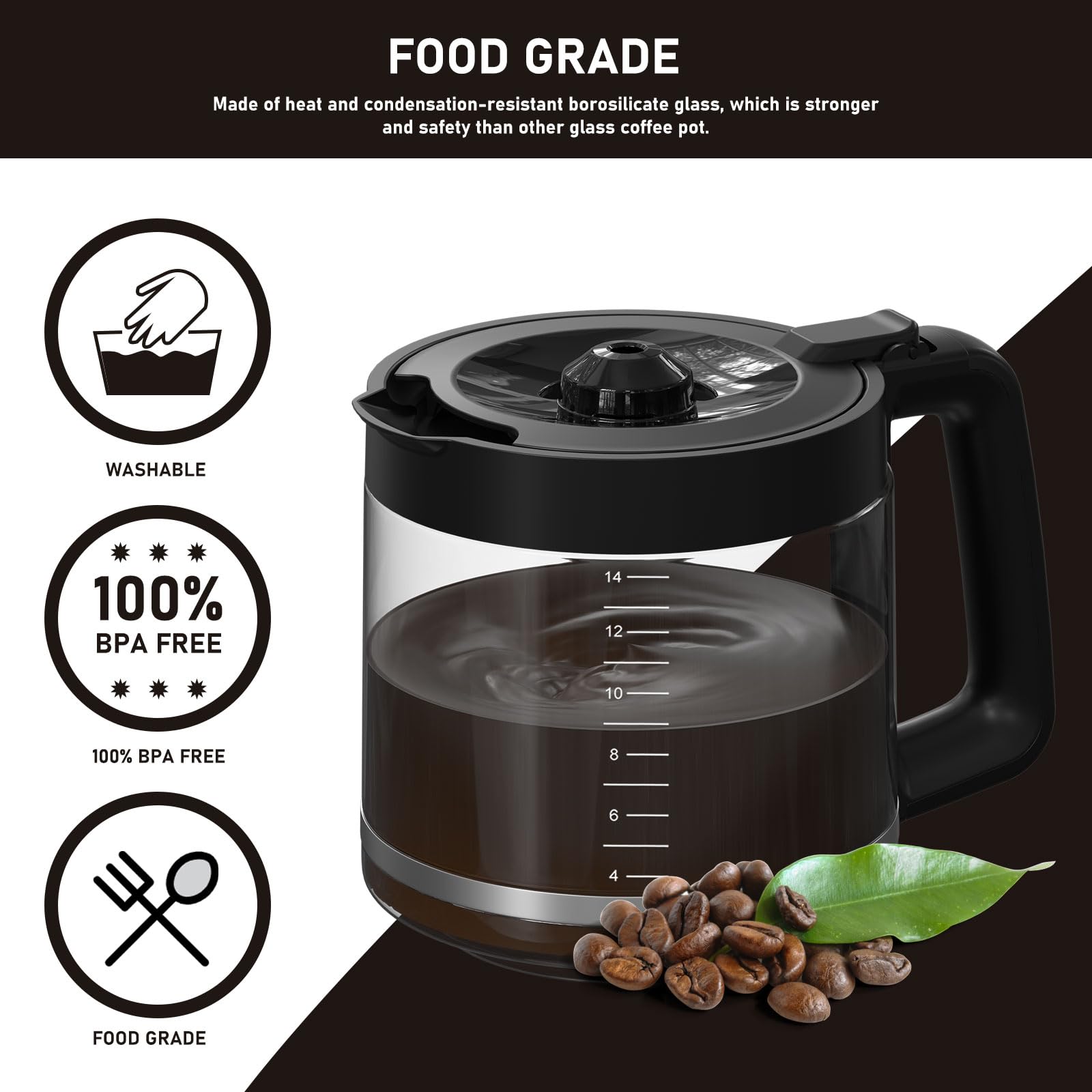 Amazon.com: 14-Cup Coffee Pot Replacement Carafe Compatible with Mr. Coffee  14-Cup Programmable Coffee Maker, Model #: BVMC-PC14-CARAFE. 1 Pack: Home &  Kitchen