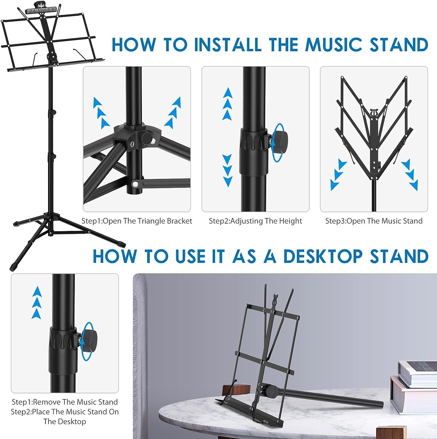 IMAGINEA Orchestra Music Stand | Notes Sheet Stand | Book Stand | Light weight Lyrics Stand for Borngenio Orchestra Event Portable Adjustable Notation Stand (Pack of 1) 1