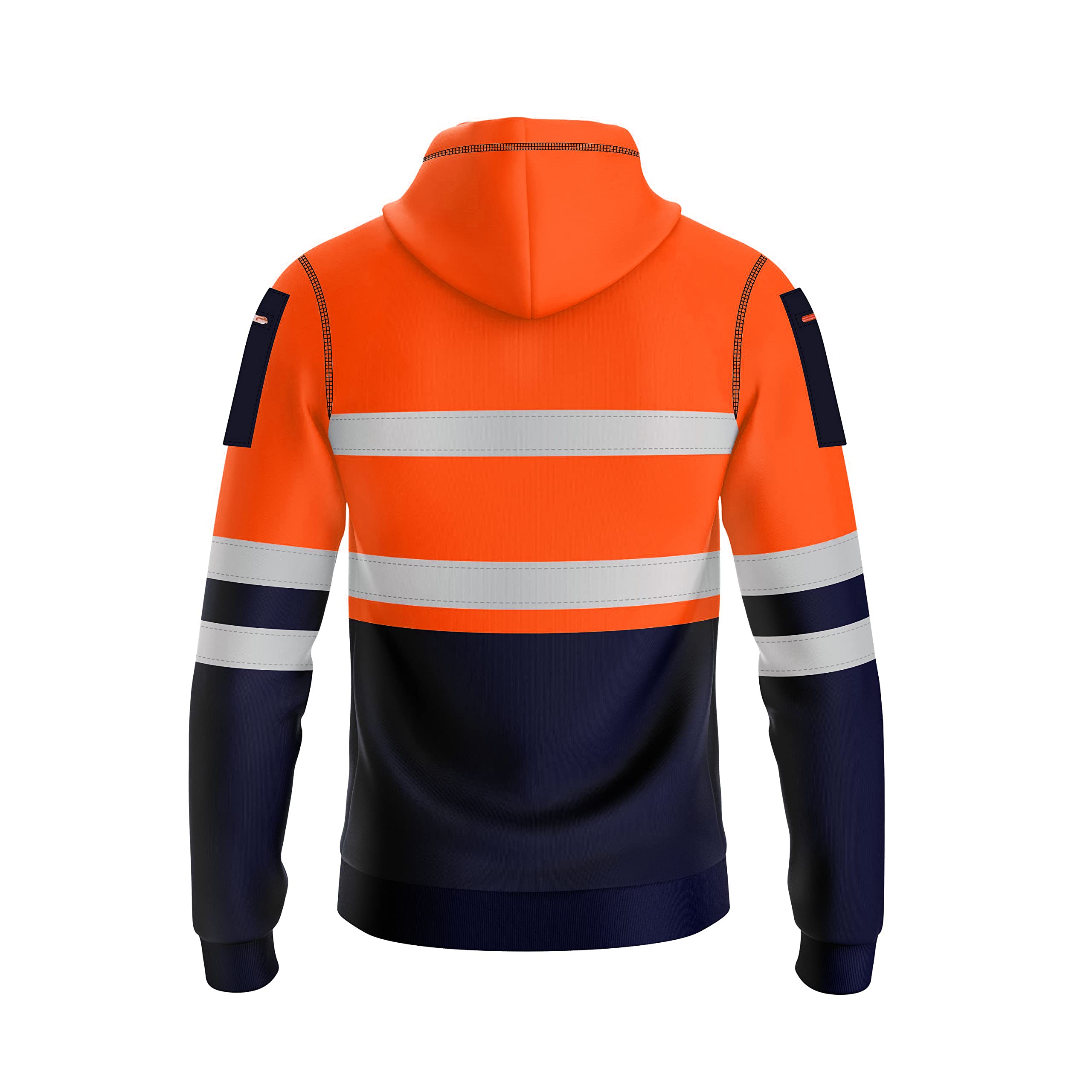 Mens Hi Vis Zipper Hoodie Sweatshirt Safety Work High Viz Reflective Tape Multi Zipped Pockets Hoodie Yellow Orange High Visibility Sweatshirt Top