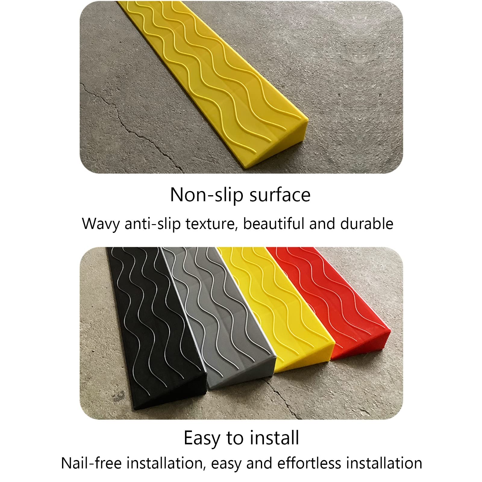 Rampa de umbral Utilizada para umbrales, Puertas y baños, para aeropatines autoequilibrados, sillas eléctricas y Scooters de Movilidad (Color: Amarillo, tamaño: 2.6 in)
