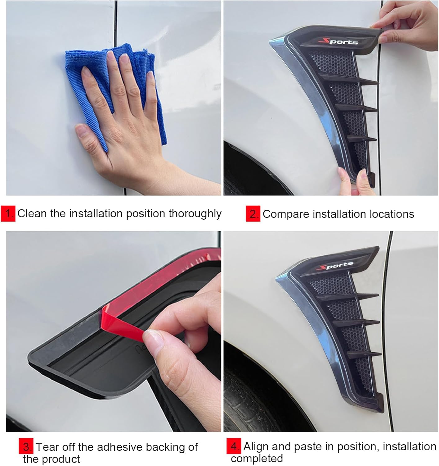 2 Pezzi Spoiler Canard Paraurti Anteriore per Fiat Tipo Kombi 358 I 2016-2020, Protezione Paraurti Splitter Winglets Fibra di Carbonio Spoiler Veicolo