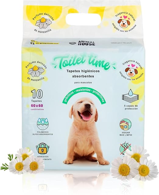 Animal House - 40 Alfombrillas higiénicas absorbentes de manzanilla - Alta absorción - Libres de Polvo