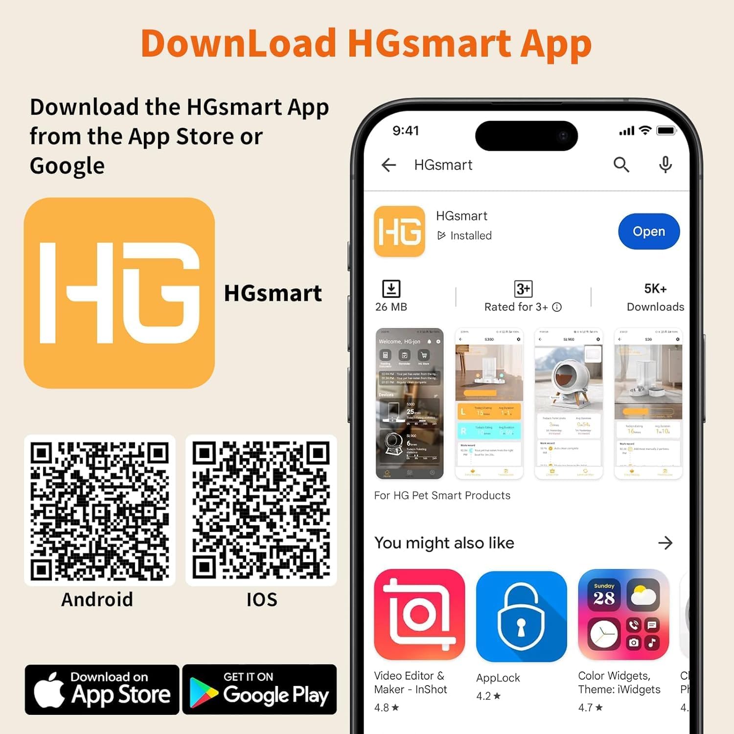HoneyGuaridan Distributore Automatico Cibo Gatti con WiFi 2.4G/5G, 3,5L Dispenser Crocchette Gatto – Include 2 Ciotole in Acciaio Inossidabile & 2 Ciotole Slow Feeder Anti-Soffocamento