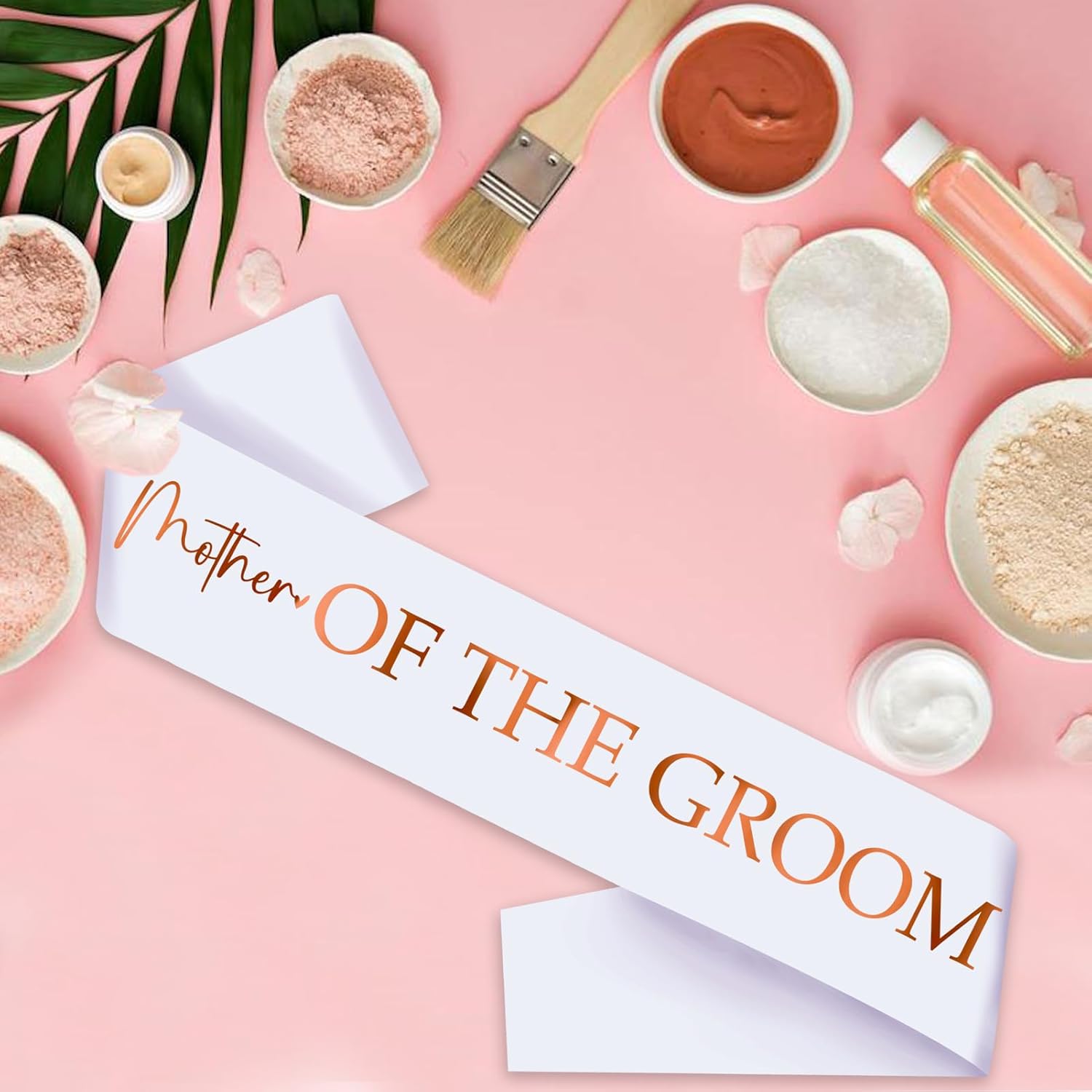 Generic Mother of The Groom Sash with Rose Gold Foil, White Bachelorette Party Sash for Bridal Shower Engagement Supplies Gifts Wedding Accessories for Groom to Be's Mother - Image 8