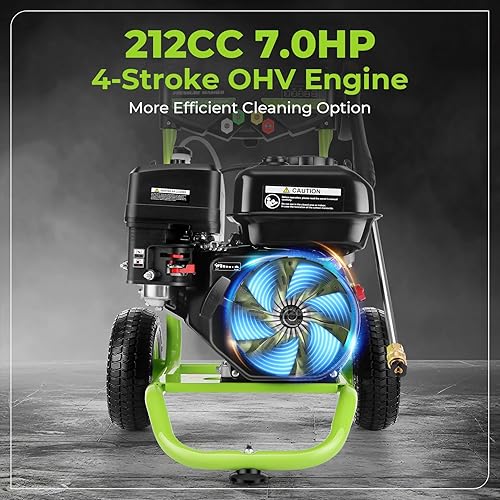 Miniatura 3 de Lavadora a presión de gas de 4200 PSI, 4.0 Max GPM 212CC 7HP Lavadora de energía de gas comercial, pistola rociadora y varita, juego de 5 boquillas,