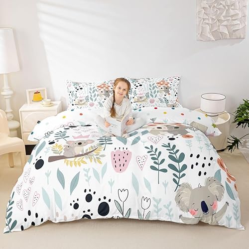 Vista 150 de Erosebridal Funda de edredón de zorro kawaii, juego de ropa de cama de zorro de dibujos animados, funda de edredón con 2 fundas de almohada para Fox