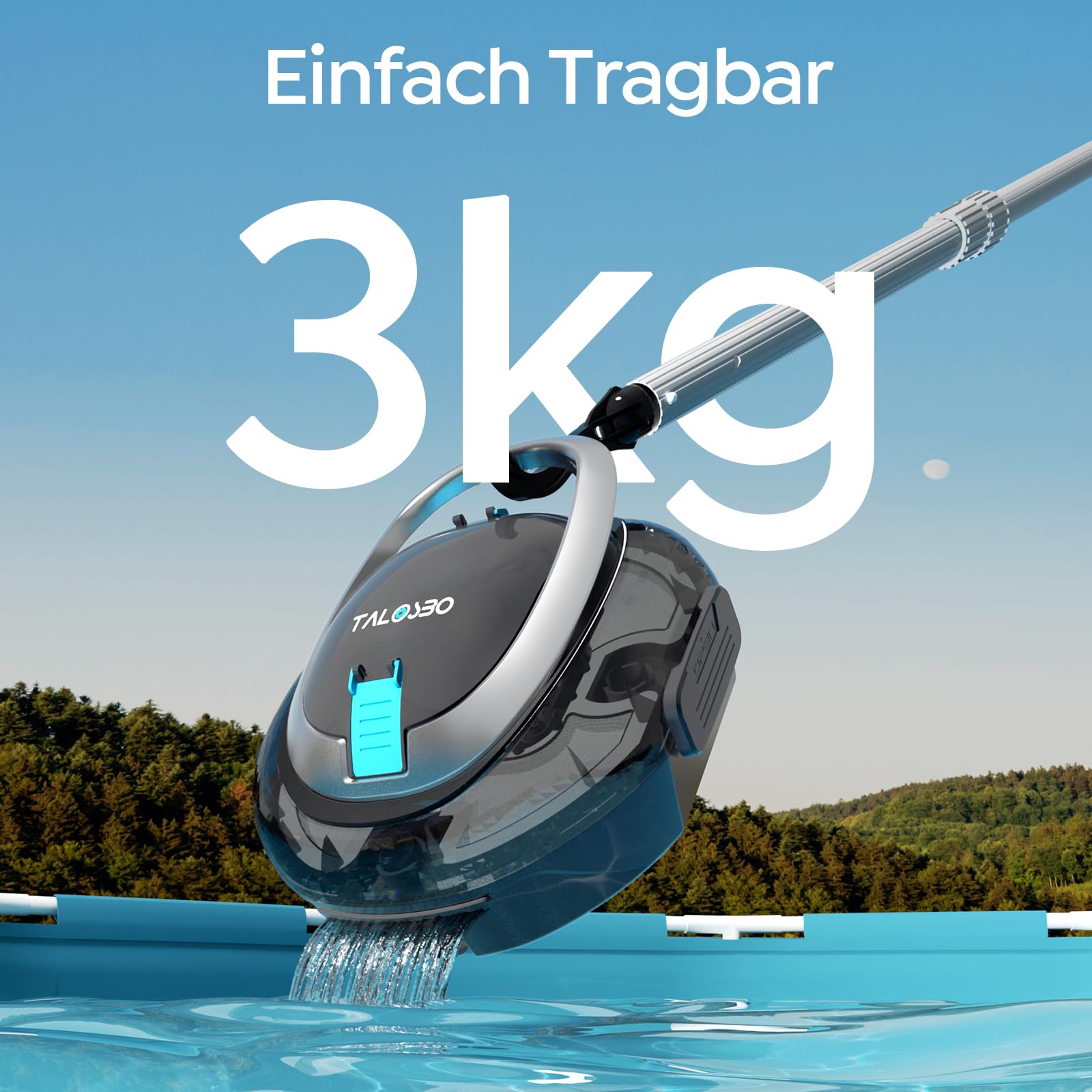 (2026 neu) TALOSBO S2 Poolroboter mit Doppelfiltration,Dual Motoren Poolreiniger,Kabelloser Poolsauger Akku mit 90 Min Laufzeit,2,5H Ladezeit,Selbsteinparkfunktion für Flache Böden Pools
