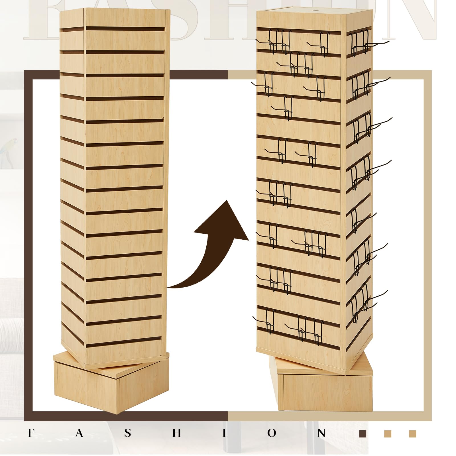 Amazon.com: Beeveer Slatwall Tower Rotating 4 Sided Retail Fixture