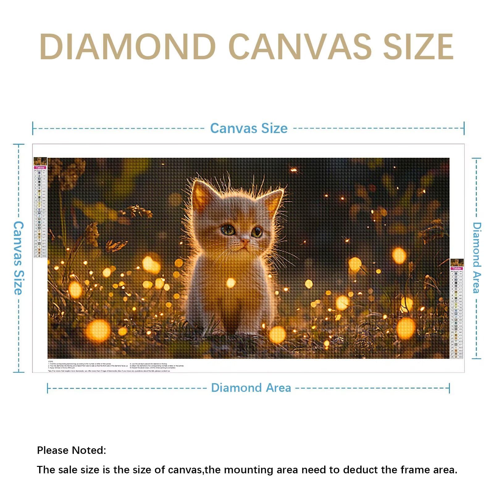 Diamond Painting Adultos Animal Pintura Diamante, Gato Diamond Painting 5D Completo, DIY Cuadrado Cristal Bordado Punto de Cruz Cuadros de Diamantes para Decoracion Hogar, Regalo Mujer 140x70cm 0J-248