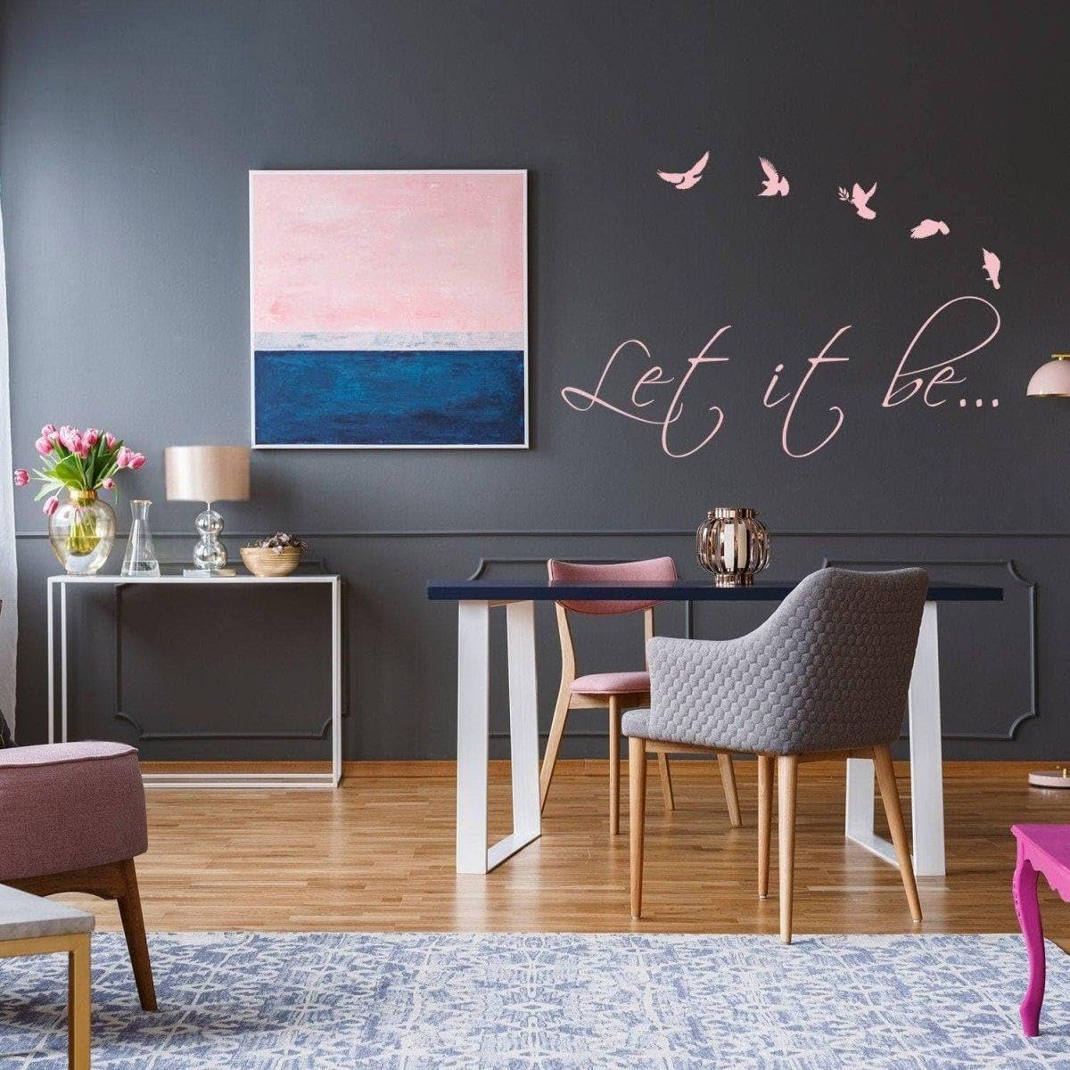 Adhesivo de pared de vinilo con diseño de armonía motivacional, afirmación positiva, 55 x 20 pulgadas