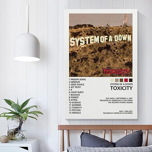 Miniatura 5 de System of A Down - Póster de toxicidad para dormitorio, estética, lienzo, decoración de pared, 16 x 24 pulgadas (15.7 x 23.6 in)