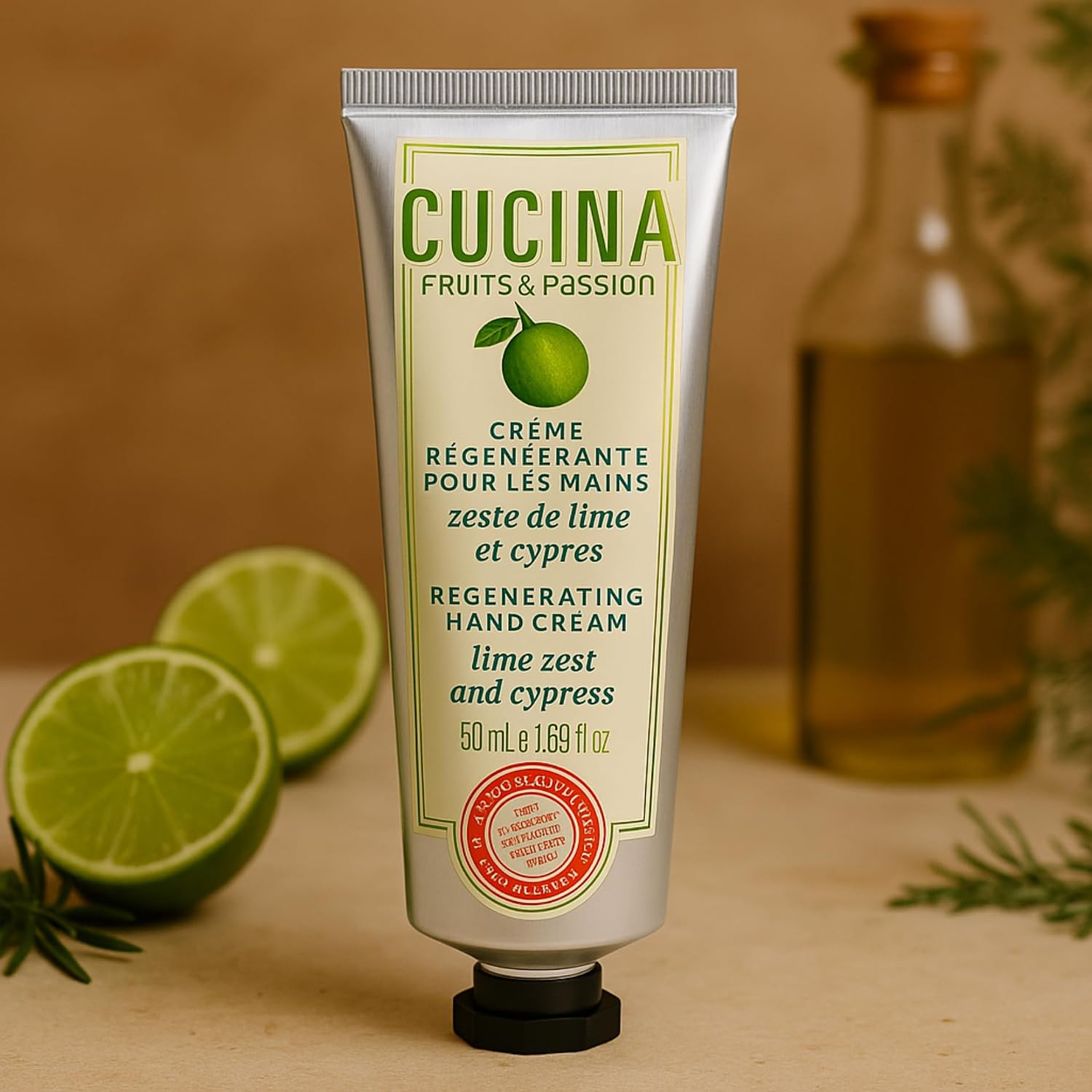 Cucina Fruits & Passion Regenerating Hand Cream Travel Gift Set, 4-Pack – Coriander & Olive Tree, Lime Zest & Cypress, Sanguinelli Orange & Fennel, Sea Salt & Amalfi Lemon (50 mL Each)