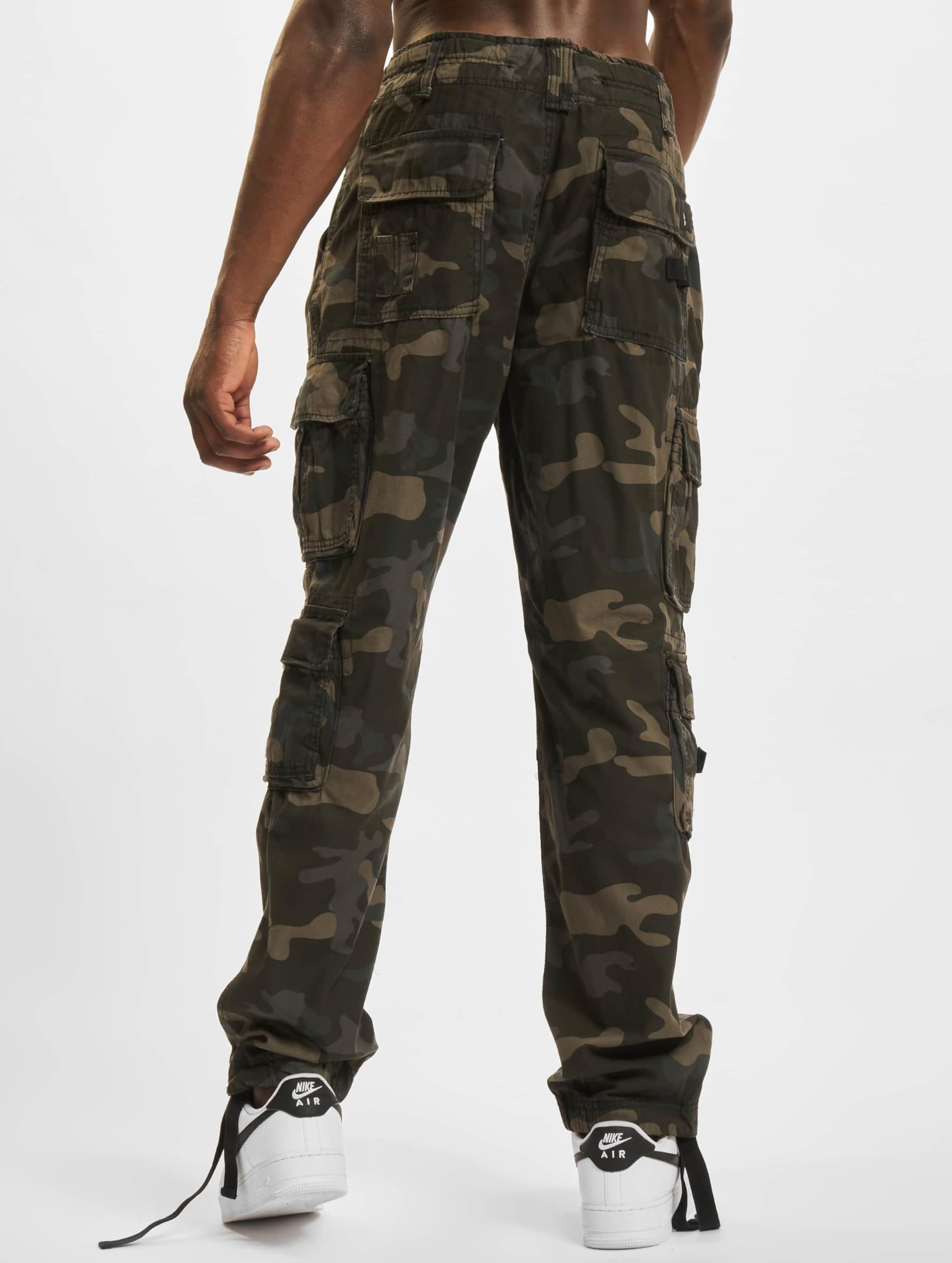 Brandit Pure Vintage Hombre Pantalones Cargo Negro Ancho