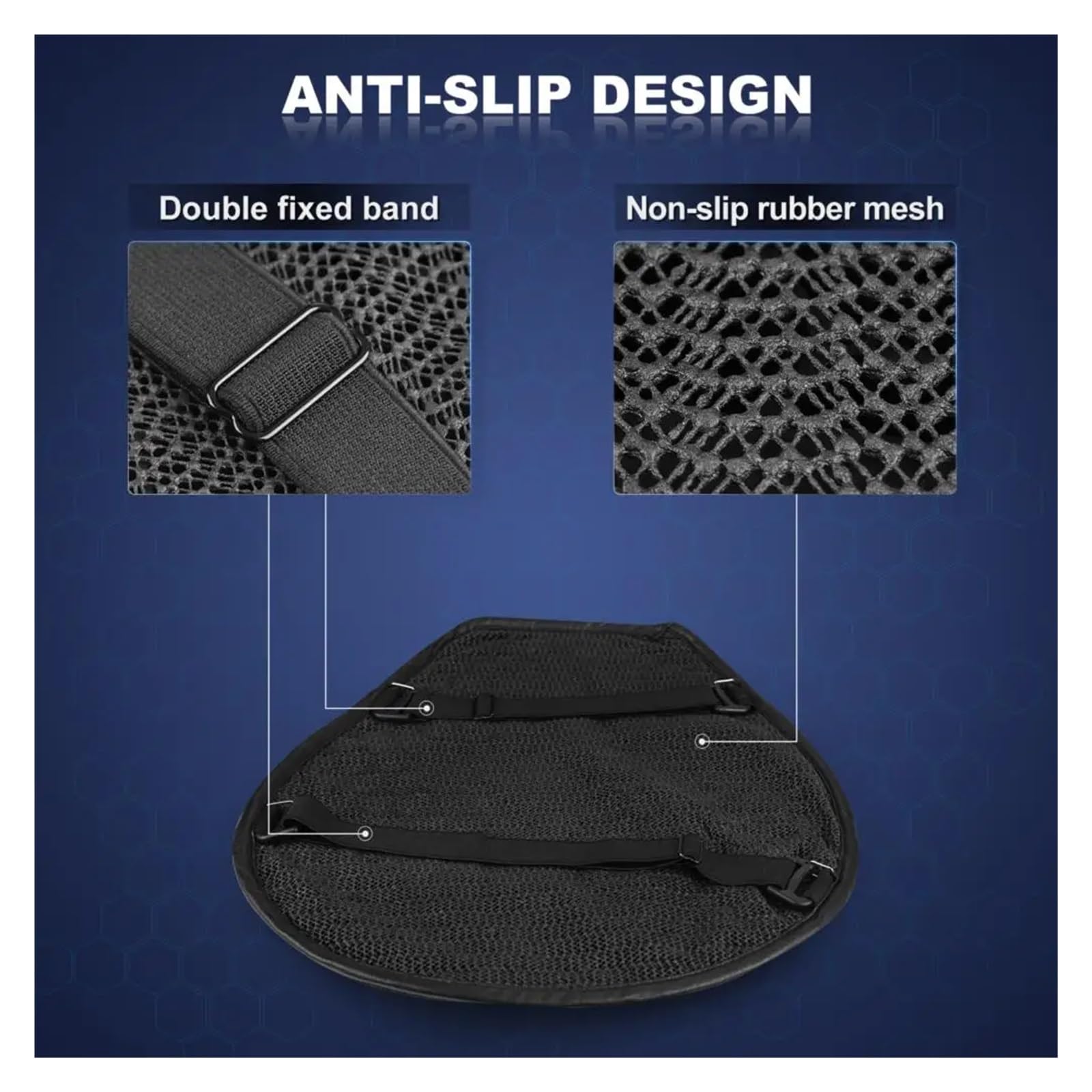 Cojín De Asiento De Motocicleta Funda Cómodo Asiento De Motocicleta Estructura Panal 3D Transpirable Almohadilla Asiento De TPE para Motocicleta Asientos
