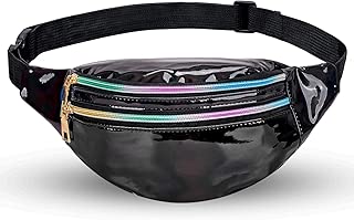 Bwiv Riñoneras Mujeres Running Impermeables Riñoneras Deportivas de Marcha Running Bolsa de Cintura Bandorela Brillante para Correr Cicismo Paseo Unisex Negro