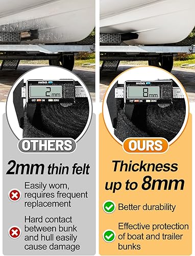 Miniatura 2 de PAMASE Boat Trailer Bunk Carpet - Ultra Thick 13ft*9in Wear-Resistant Marine Carpeting Covers for Boat Lift Bunks, Shock Absorption Padding Mats