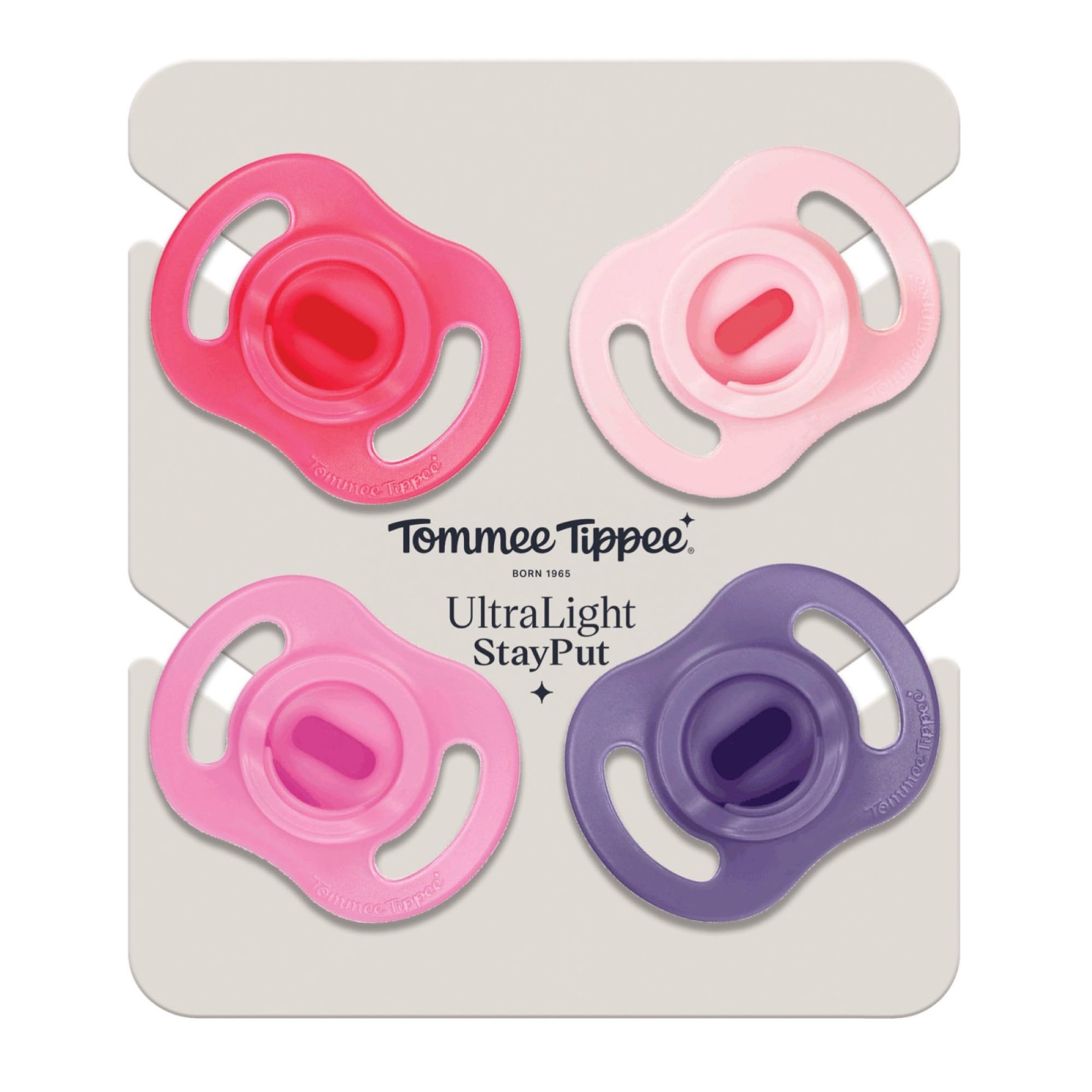 Tommee Tippee Ultra-lekki Smoczek StayPut, 18-36m, Zestaw 4 szt., Jednoczęściowy Silikonowy Smoczek