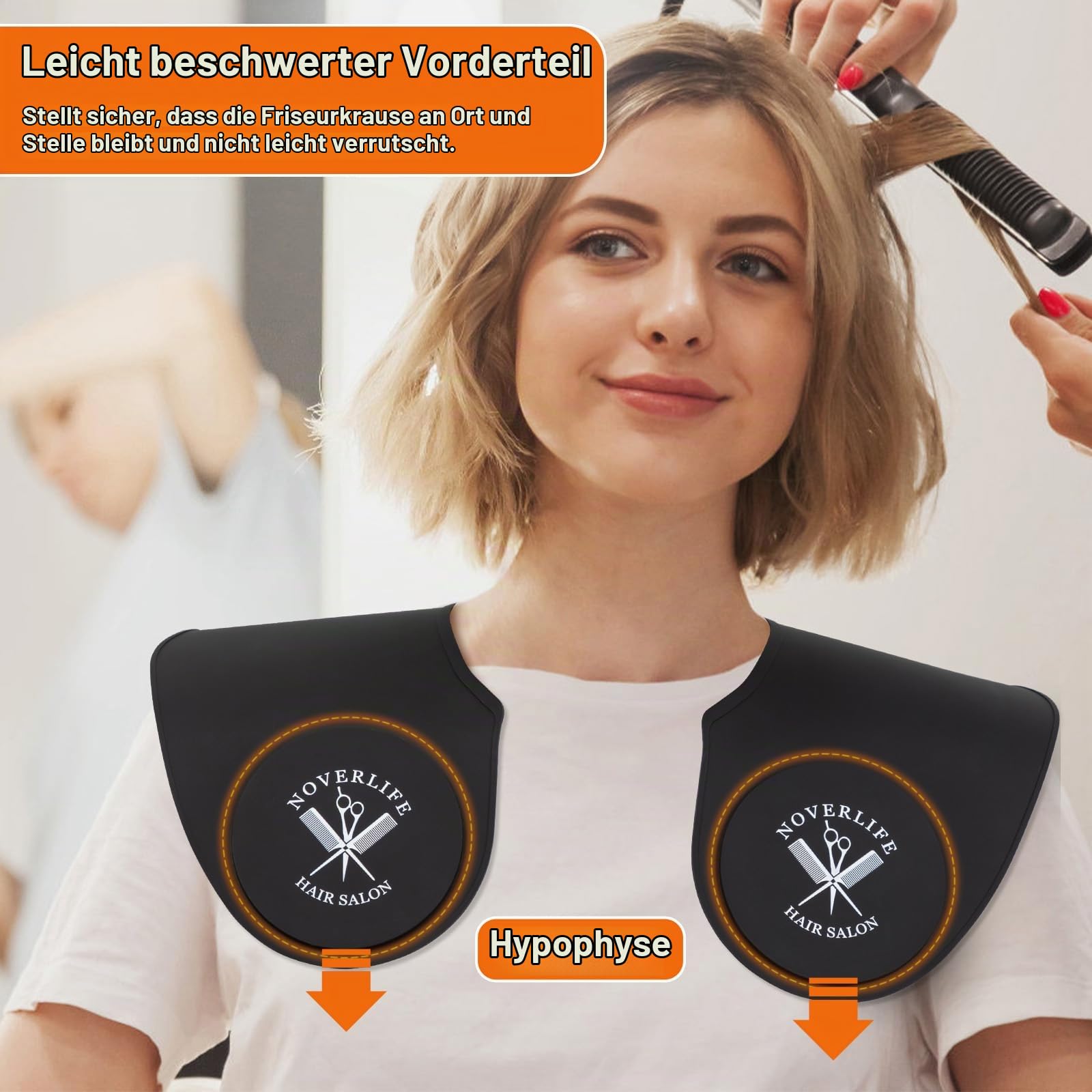 Noverlife Barber Hair Cutting Pad Guide, Silikon Haarfärbe Halsband, Stylist Haarschnitt Halsband, Beschwerter Nackenschutz aus Gummi für professionelles Salonhaarfärben & Dauerwellen - Schwarz