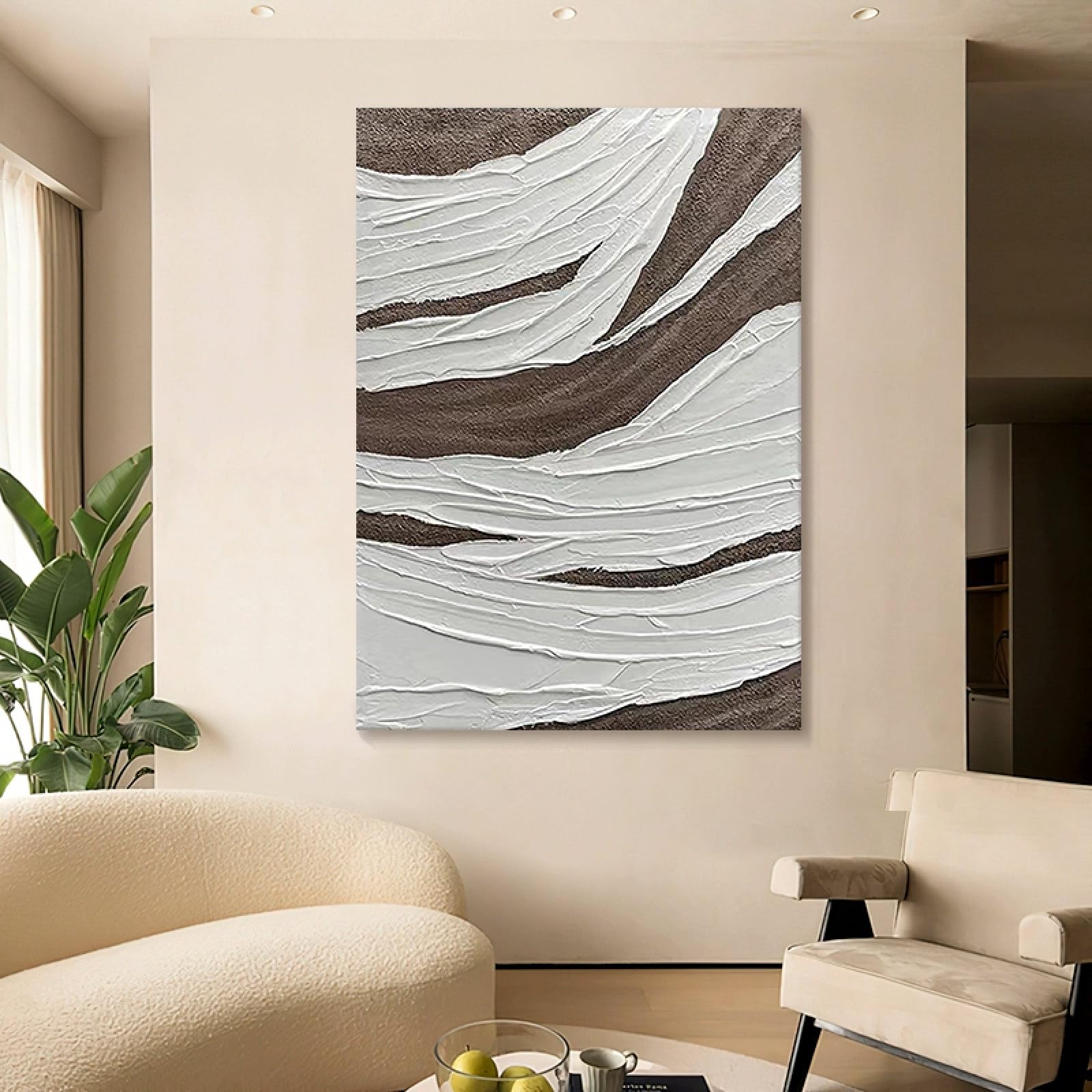 Peinture à l'huile pour bureau et salon, toile de grande taille moderne peinte à la main