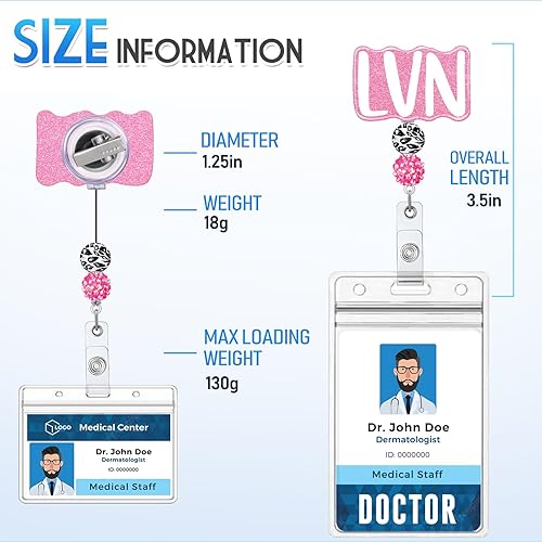 Miniatura 5 de Plifal LVN - Soporte retráctil para carrete con clip de identificación para enfermera, enfermería, tarjeta de identificación, tarjeta de