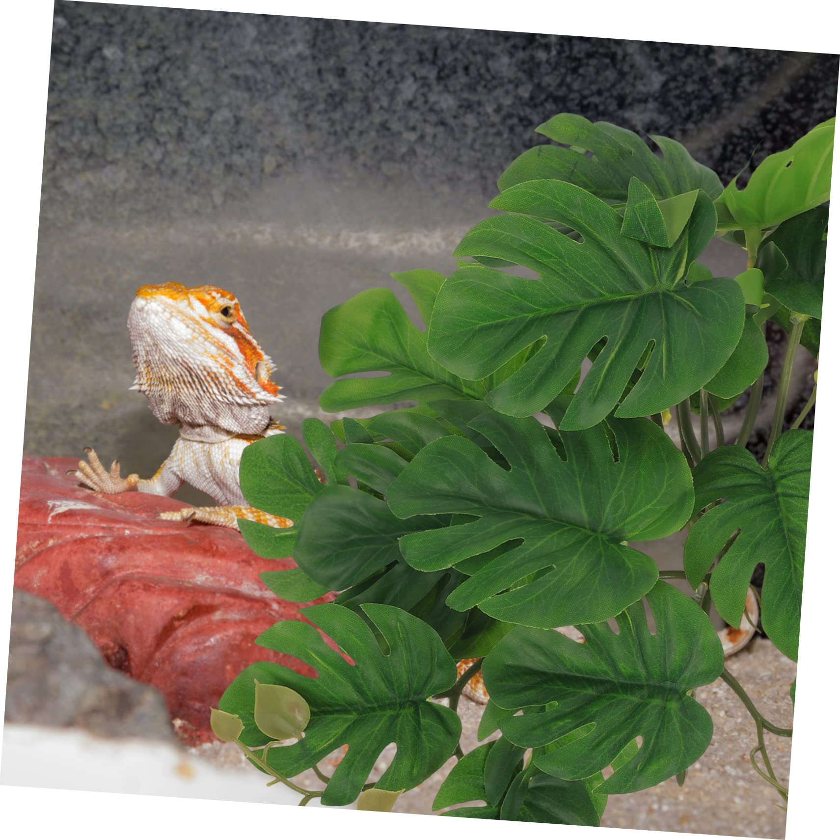 ABOOFAN 5stücke Terrarium Kunstpflanze Für Reptilien Simulierte Dekoration Für Aquarien Lebensechte Fake-Pflanze Für Eidechsen Geckos Schlangen Und