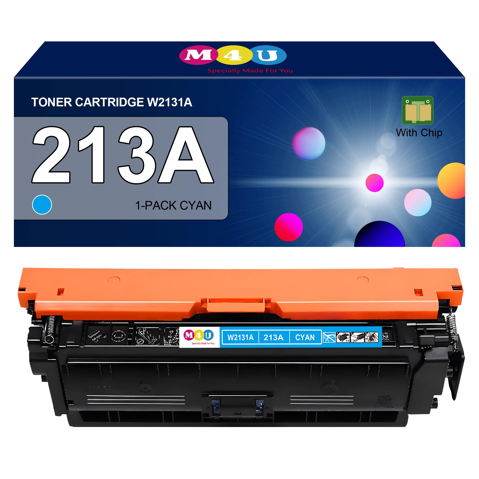 213A Cyan Toner Cartridge W2131A Compatible with HP 213A Toner Cartridges for Enterprise 5700dn 6700dn 6701dn, MFP 5800 6800, Flow MFP 5800 6800(1Pack-Cyan)
