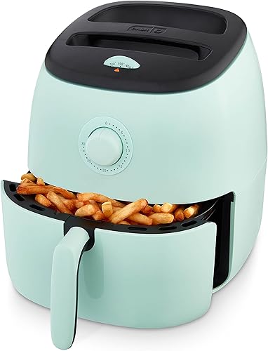 DASH Tasti-Crisp - Freidora eléctrica de tamaño familiar con control de temperatura, cesta antiadherente, guía de recetas + función de apagado