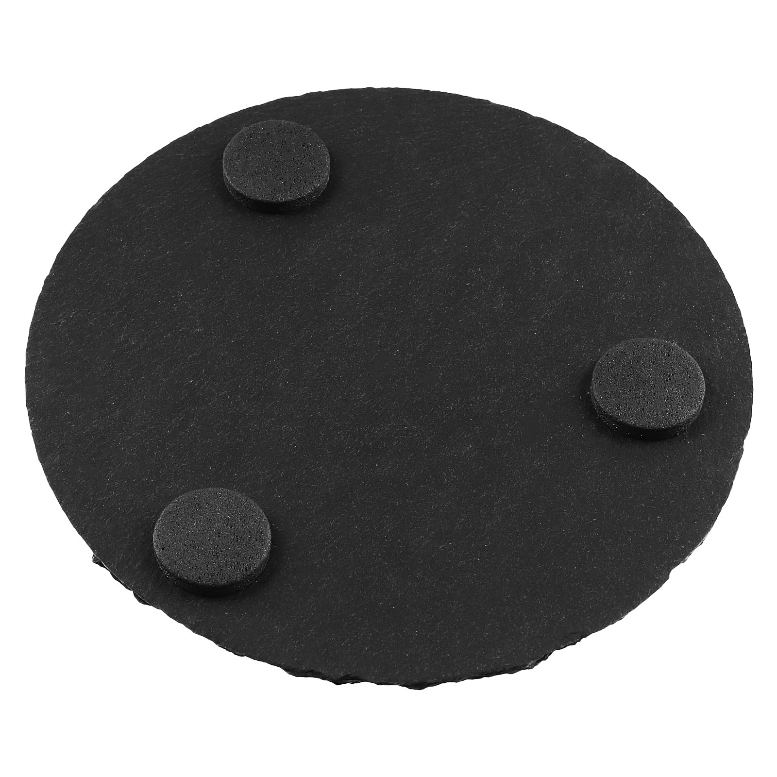 FUNSUEI Set di 10 sottobicchieri rotondi in ardesia, 10 cm, piatti quadrati in ardesia, per bevande, tazze, bar, vetro