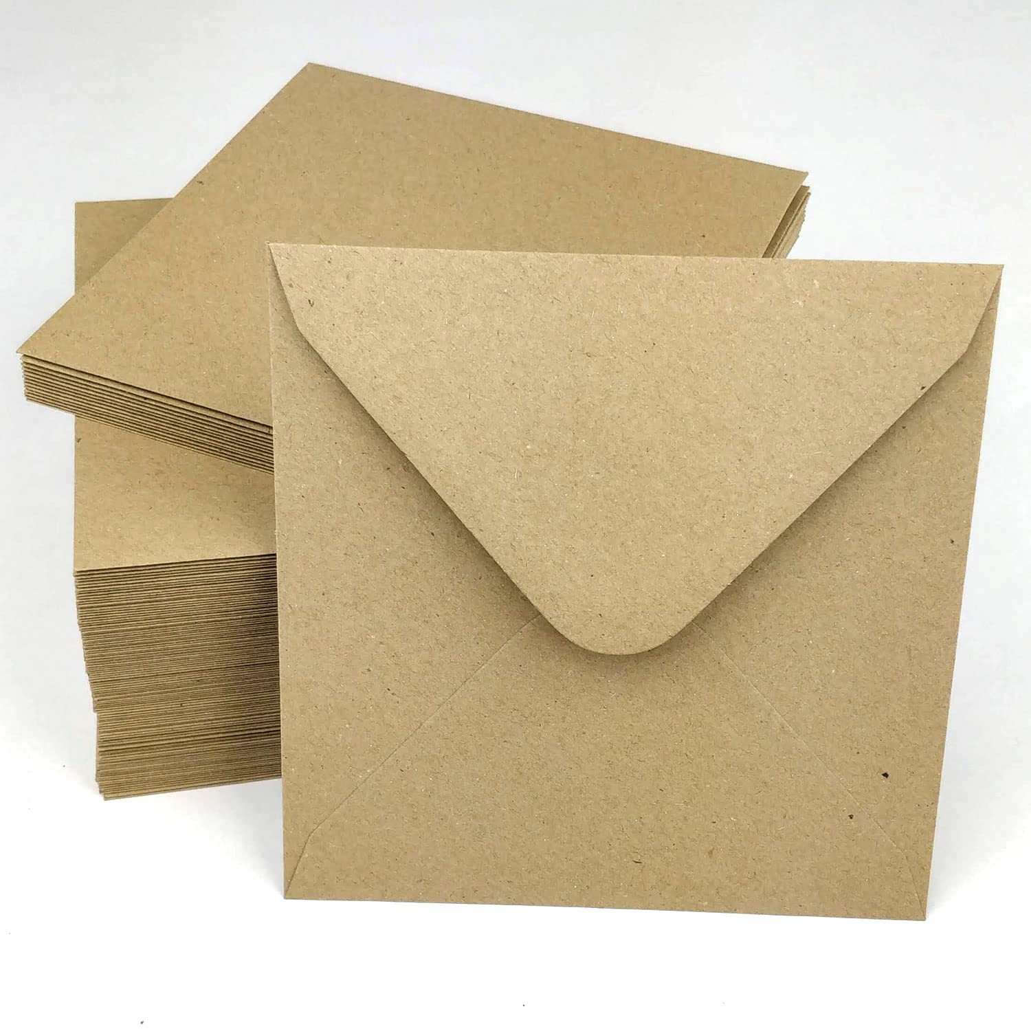 Kraft Fleck Recyclable Envelopes by Mailshack - 1,600 Envelopes (4 Boxes) (4, 130mm x 130mm)